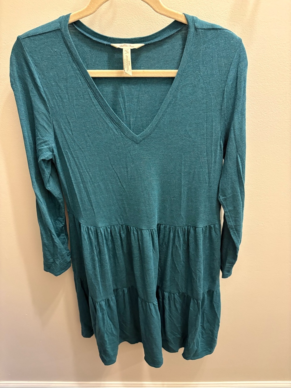 Matilda Jane Teal Long Sleeve Tiered Dress